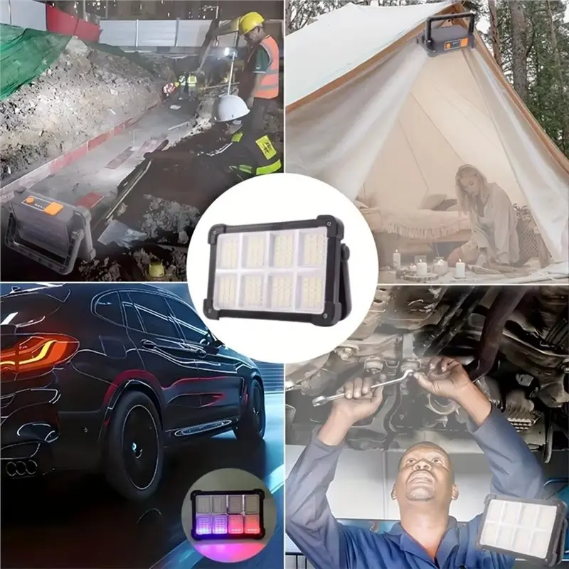 A03F-Multi-Function Solar Powered LED Camping Light,Emergency Lighting,Via Solar, Type-C And USB Rechargeable Portable Flashligh