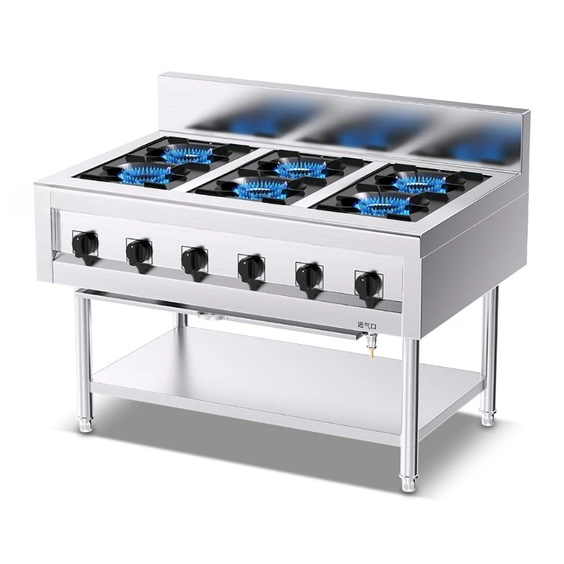 

Commercial Kitchen 6 Burner Restaurant Three Ring Burner Gas Stove