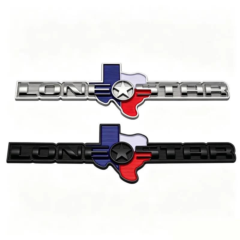 Texas Edition Car Emblem - Lone Star Metal Badge for Jeep/Ford - 3D Chrome Auto Sticker with TX Flag - Rear Trunk/Side Door Deco