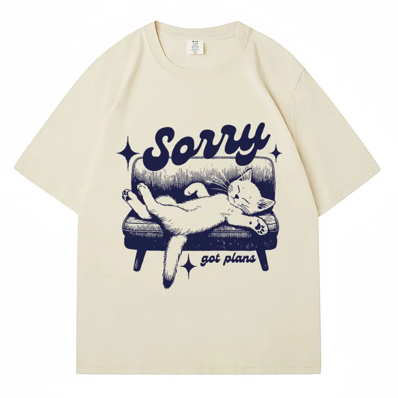 Футболка Мужская/Женская хлопковая оверсайз с коротким рукавом и принтом в виде кошки Футболка Мужская/Женская хлопковая оверсайз с коротким рукавом и принтом в виде кошки