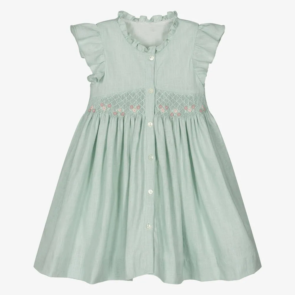 

Платье ручной работы для девочек, детские испанские бутиковые платья с копчиками, детские летние платья с вышивкой для курения, одежда