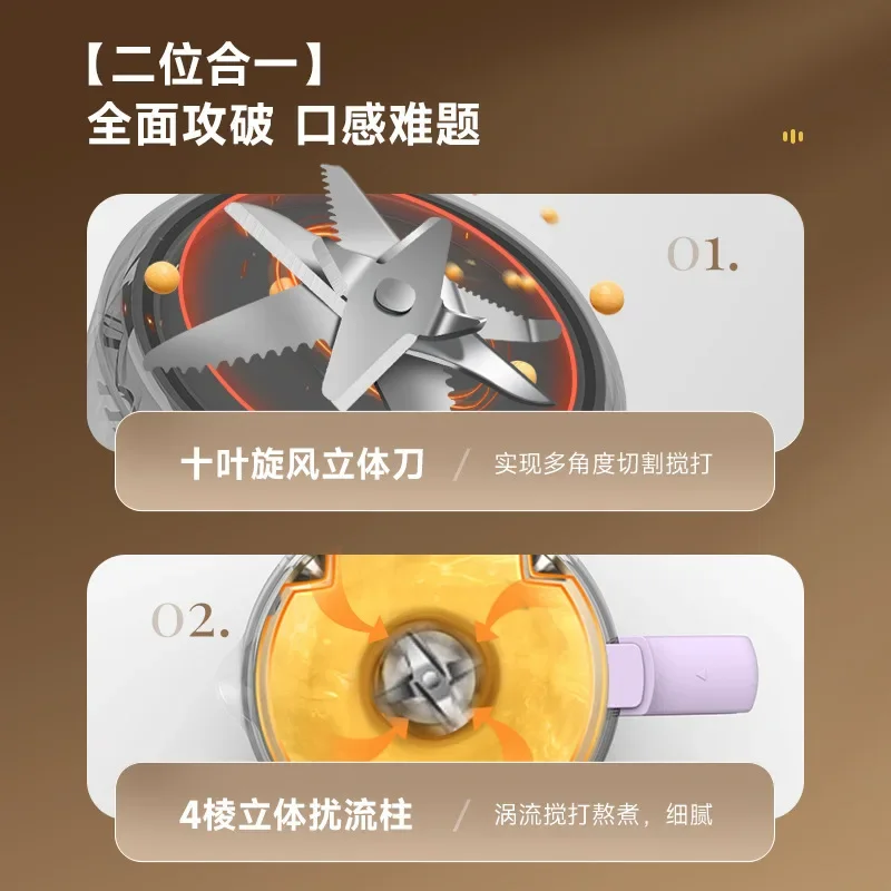 Sojabonenmelkmachine Automatische Kleine Multifunctionele Aanvullende Voedselmixer Mute Filtervrije Mini-Cytoderm Breekmachine