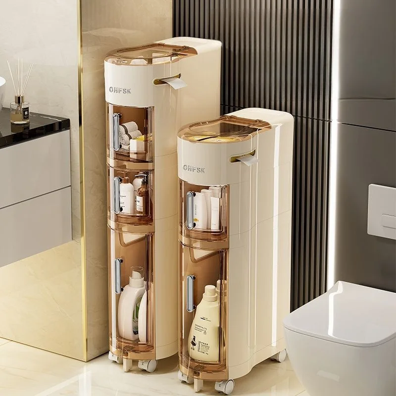 Slim Multi-Layer Storage Cabinet, Narrow Gap Drawer Organizer Unit, Space-Saving Freestanding for Kitchen Bathroom Laundry