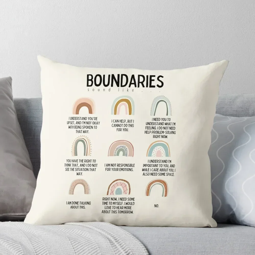 Boundaries Mental Health Reminder for Counselors Throw Pillow Sofa Decorative Covers Bed pillowcases pillow