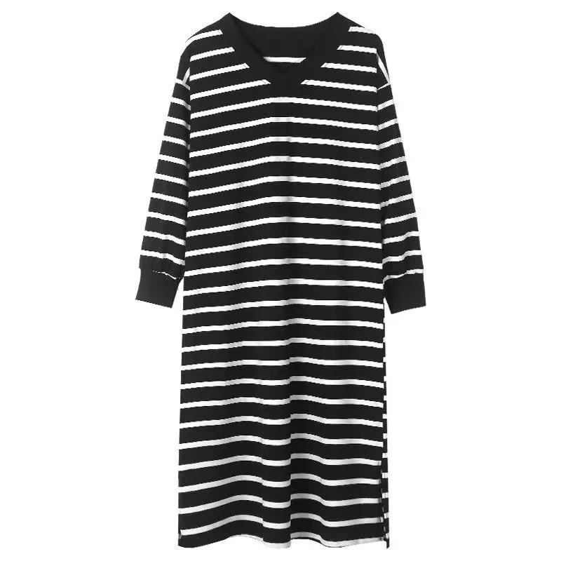 

Add Large Size 150kg Women Autumn Loose Cotton Blend Long-Sleeve Pajama Sleeping Shirt Dress Fat Female Clothing Oversize Dress