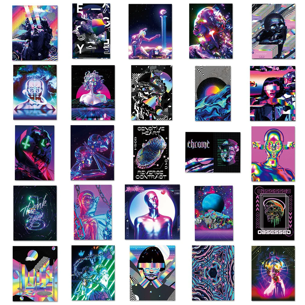 10/30/50pcs Vaporwave Punk Art Graffiti Stickers Aesthetic Cool Decals Waterproof DIY Laptop Phone Luggage Helmet Bike Kids Toy