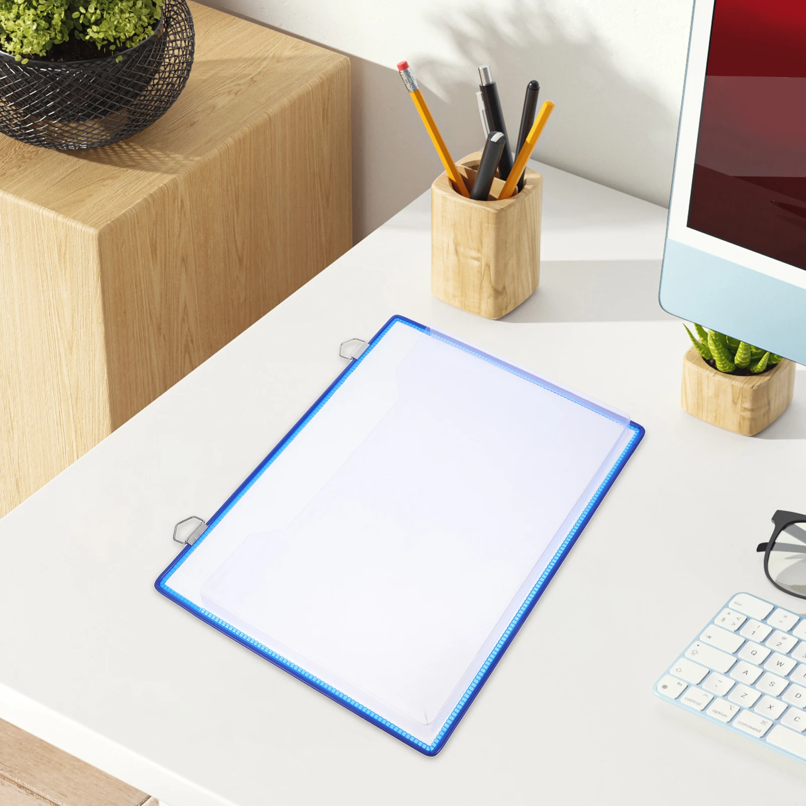 Hanging File Organizer Transparent Thickened Plastic File Storage Bag Office Home Document Magazine Holder Wall Mounted Folder