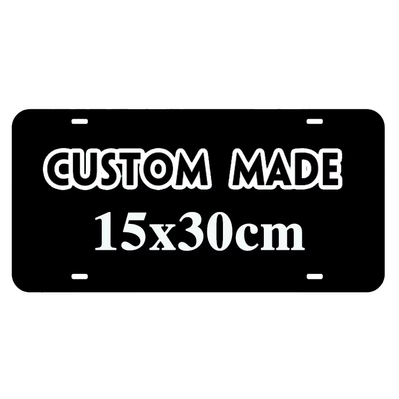 Customizable Rectangular Metal Tin Plaque 15*30cm, Personalized Custom Picture Text Logo, Car Tag Shape Waterproof Hanging Sign