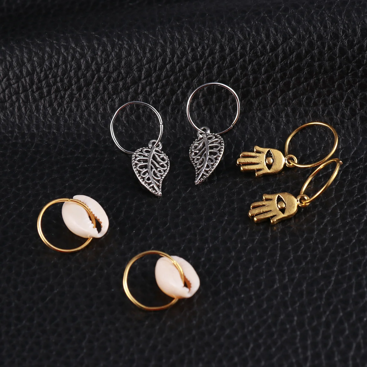 

150Pcs Hair Jewelry Rings Copper Braid Dreadlock Cuffs Silver Gold Tone Pendant Charms Festival Party Hair Braids