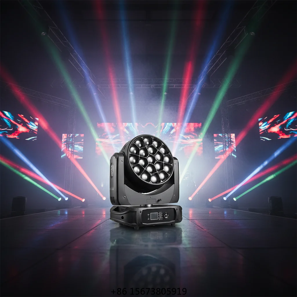 

Светодиодная вращающаяся голова QSE Lighting DMX512 с RGB-подсветкой 19*40W для свадебного декора и использования диджеями