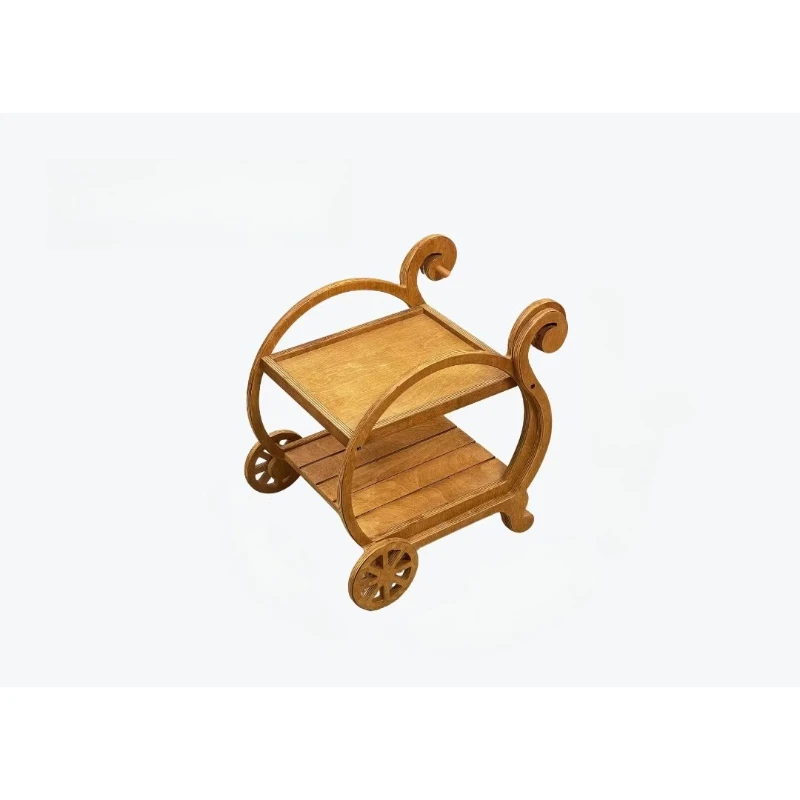 

French trolley, wooden pet furniture set, clothing breeding background decorative rack
