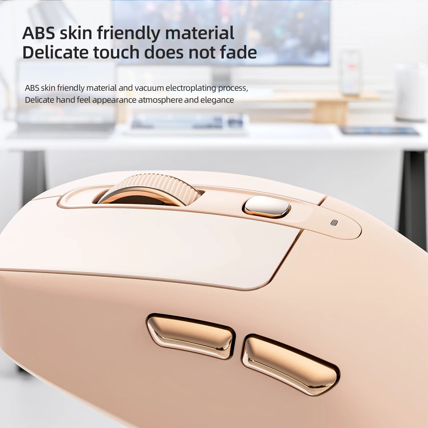 ماوس صامت لاسلكي FREEWOLF A3، وضع مزدوج بلوتوث، 4000 نقطة في البوصة، شحن من النوع C، جلد ABS مريح، مؤشر البطارية