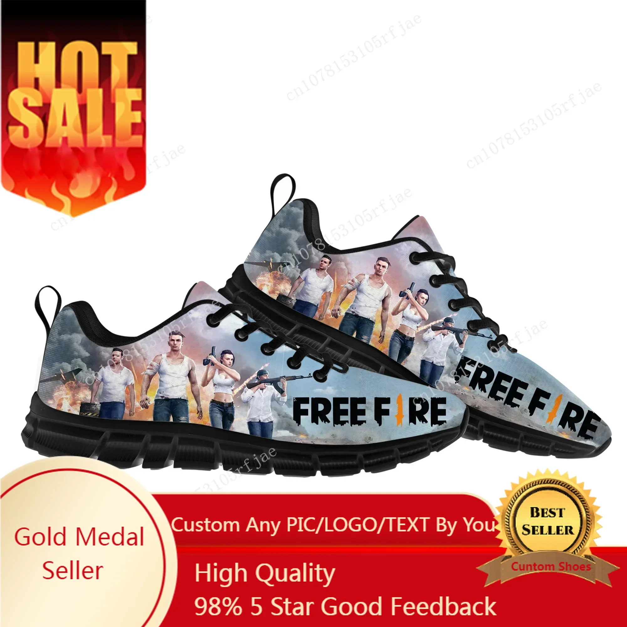 Спортивная обувь Garena Free Fire с героями мультфильмов, мужские и женские кроссовки для подростков, модные кроссовки, обувь на заказ