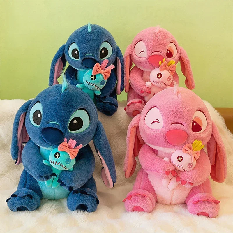 Kawaii Disney Stitch Plush Toy Cute Little Golden Angel Alien Stuffed Plaything Kids Birthday Gift Soft Filled Plushie For Child