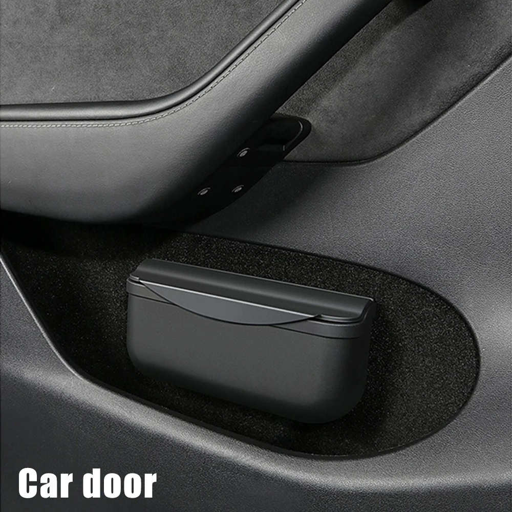 For Tesla Model 3 Y Car Storage Box Sticky Case Glasses Sunglasses Holder Garbage Trash Bin Door Seat Dash Board Accessories