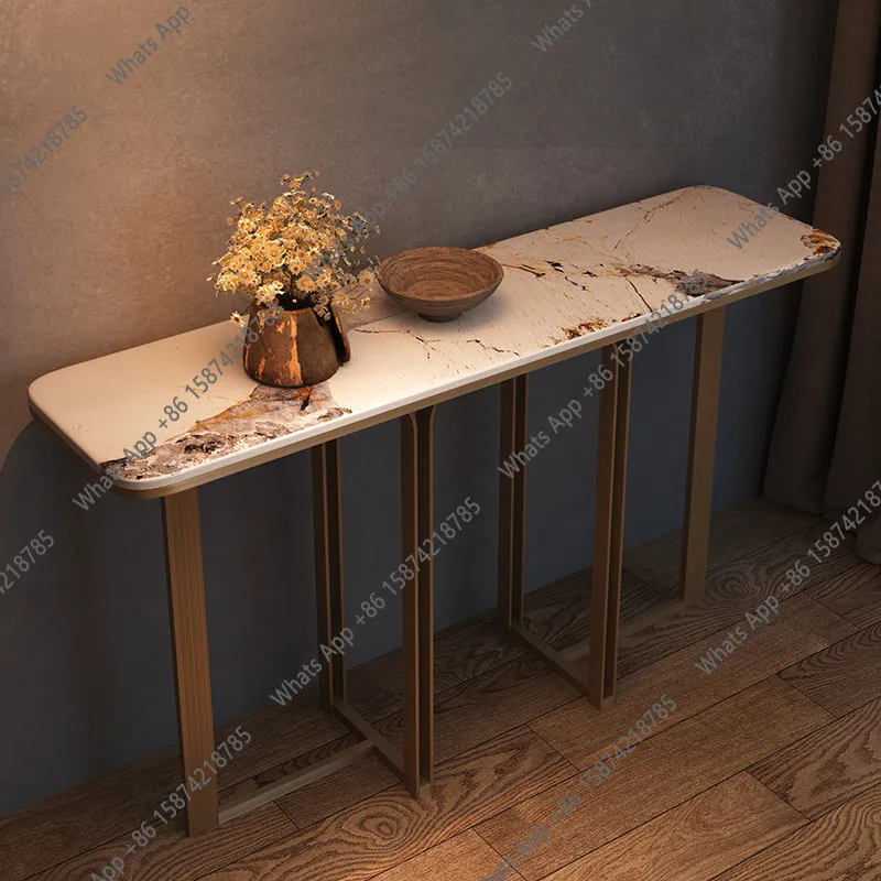 New Chinese-style entrance table Minimalist entrance entrance table  side cabinet against the wall  rock slab end view table