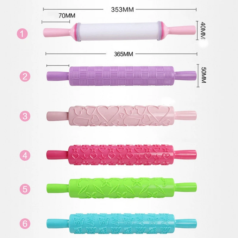 Rolling Pin With Roller Daisy Patterns Baking Tool Christmas Fondant Embossed Mold Cake Decorating Mold Gum Paste Tool