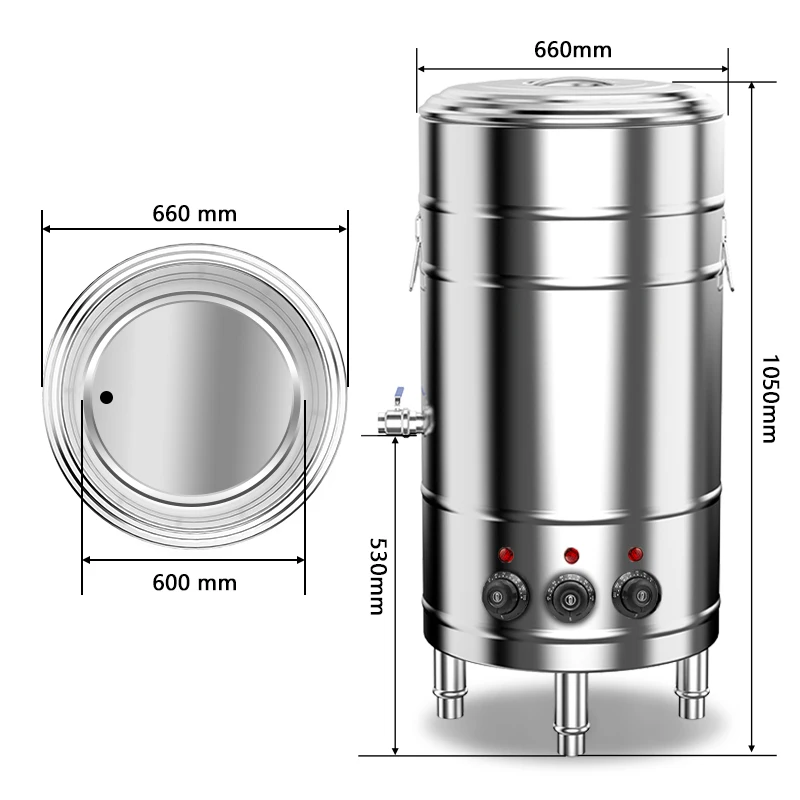 Soybean Milk Tank Commercial Brine Pot Soup Boiler Electric Barrel for Soymilk Porridge Cooking