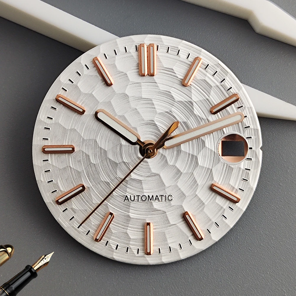 28.5mm Dial Gold/Blue/Green Geometric Pattern Dial, Suitable for NH35 Automatic Movement Watch Accessories Can Be Customized