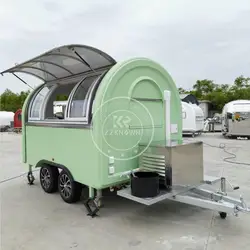 US Europe Standard Food Truck Food Trailer Mobile Kitchen Catering Coffee Cart With Sliding Window for Sale