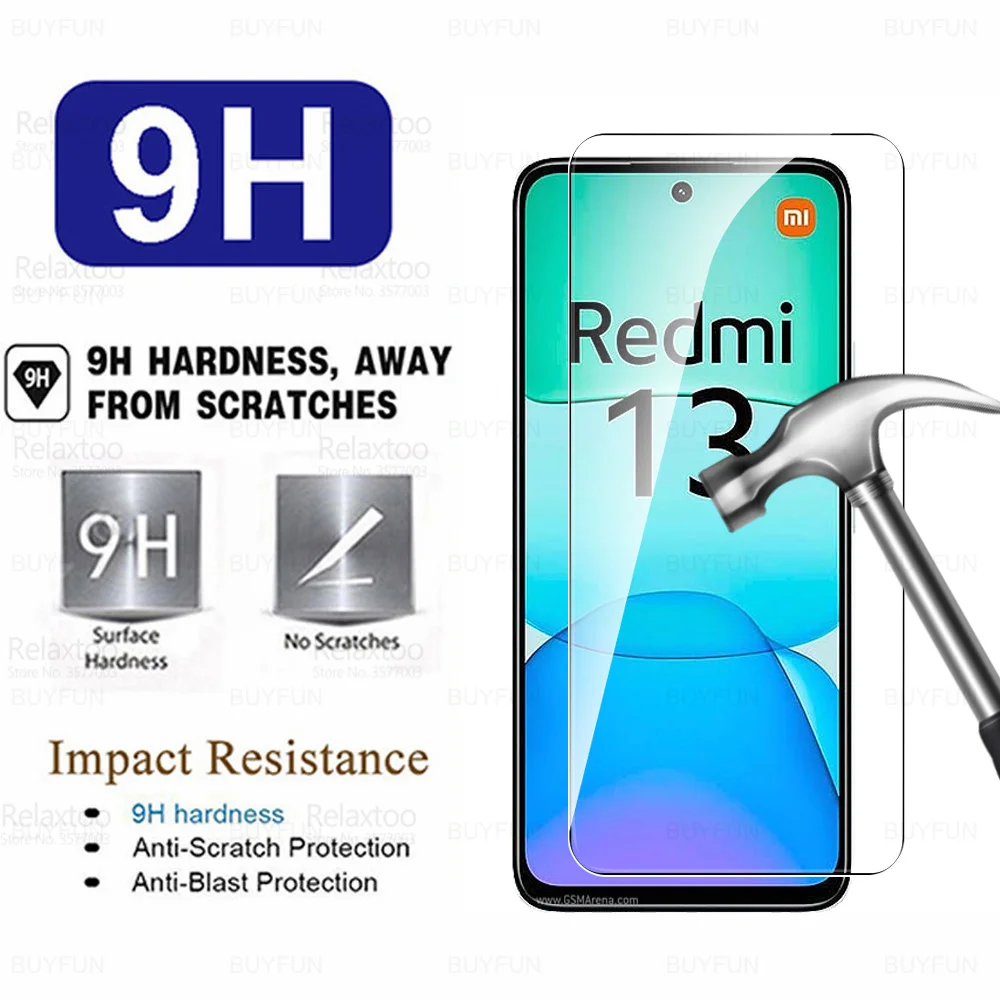 1-4Pcs Full Cover Tempered Glass For Xiaomi Redmi 13 4G Global Redmi13 Redmy 13 Radmi 13 2024 6.79inch Screen Protector HD Films