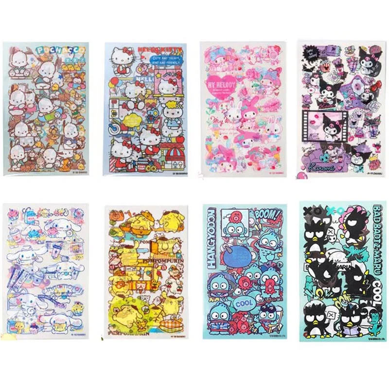 24pack/lot Sanrio Hangyodon PET Stickers Kawaii Pochacco Kitty Scrapbooking DIY Diary Decorative Sticker Album Stick Label