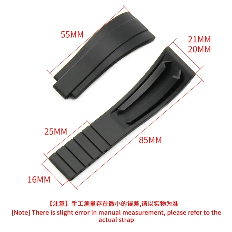 For Rolex Water-ghost Daytona White Red Black Green Silicone Watchband Formal Design Scratch Proof Surface 20mm Exquisite Strap