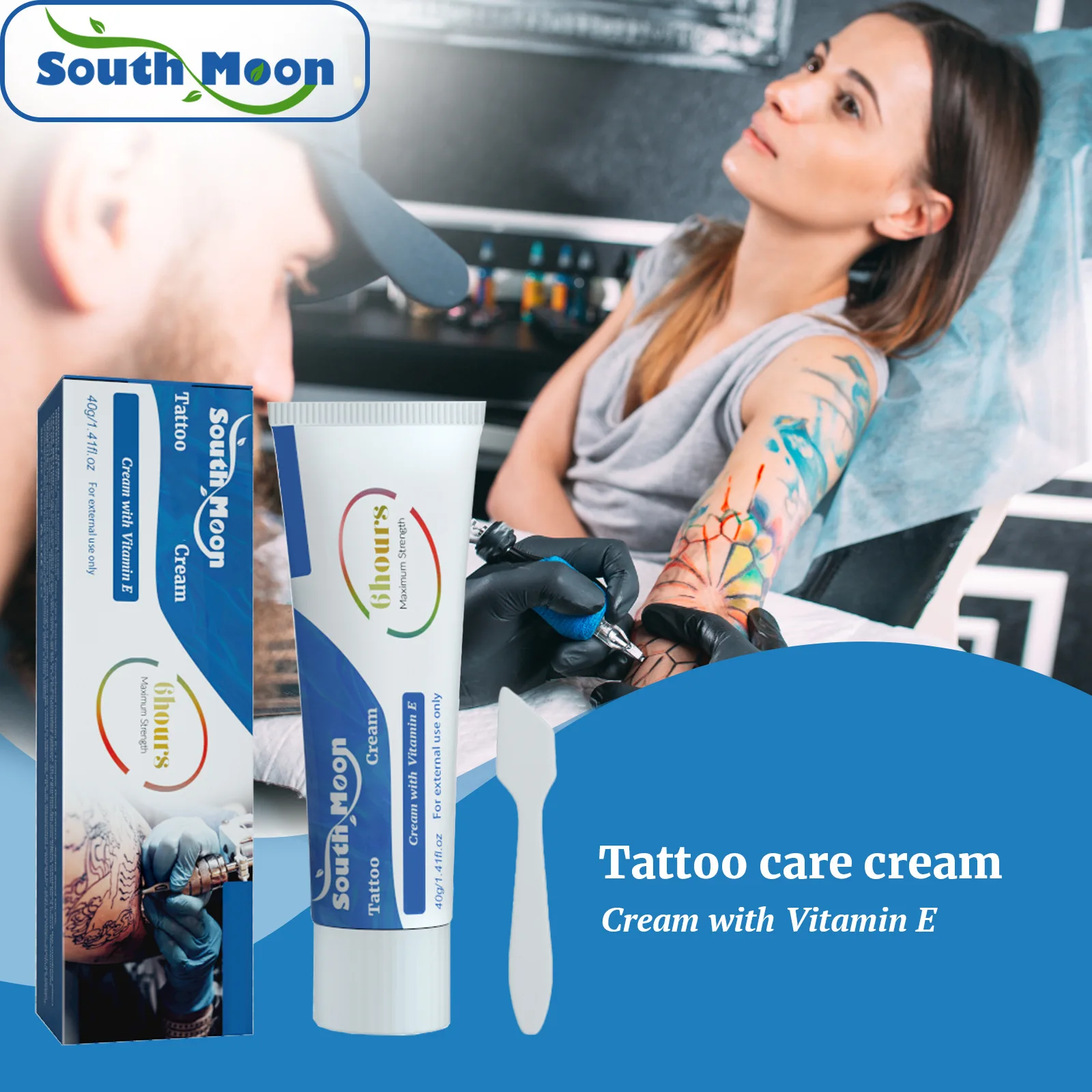 South Moon Tattoo care cream, gentle and clean moisturizing care fade tattoo tattoo print skin care cream