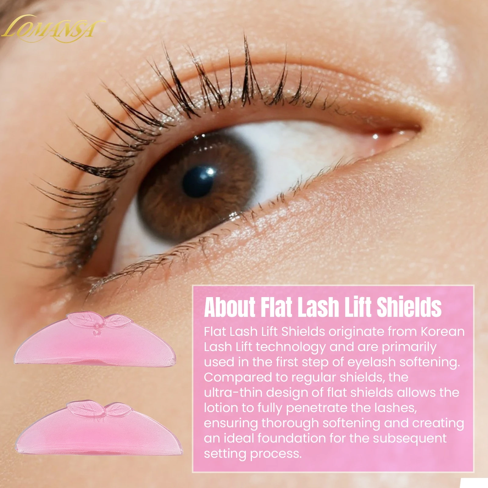 Lomansa 2 pares L Curl silicona pestañas Perm Pad pestañas varillas escudo levantamiento 3D rizador de pestañas accesorios aplicador herramienta de maquillaje