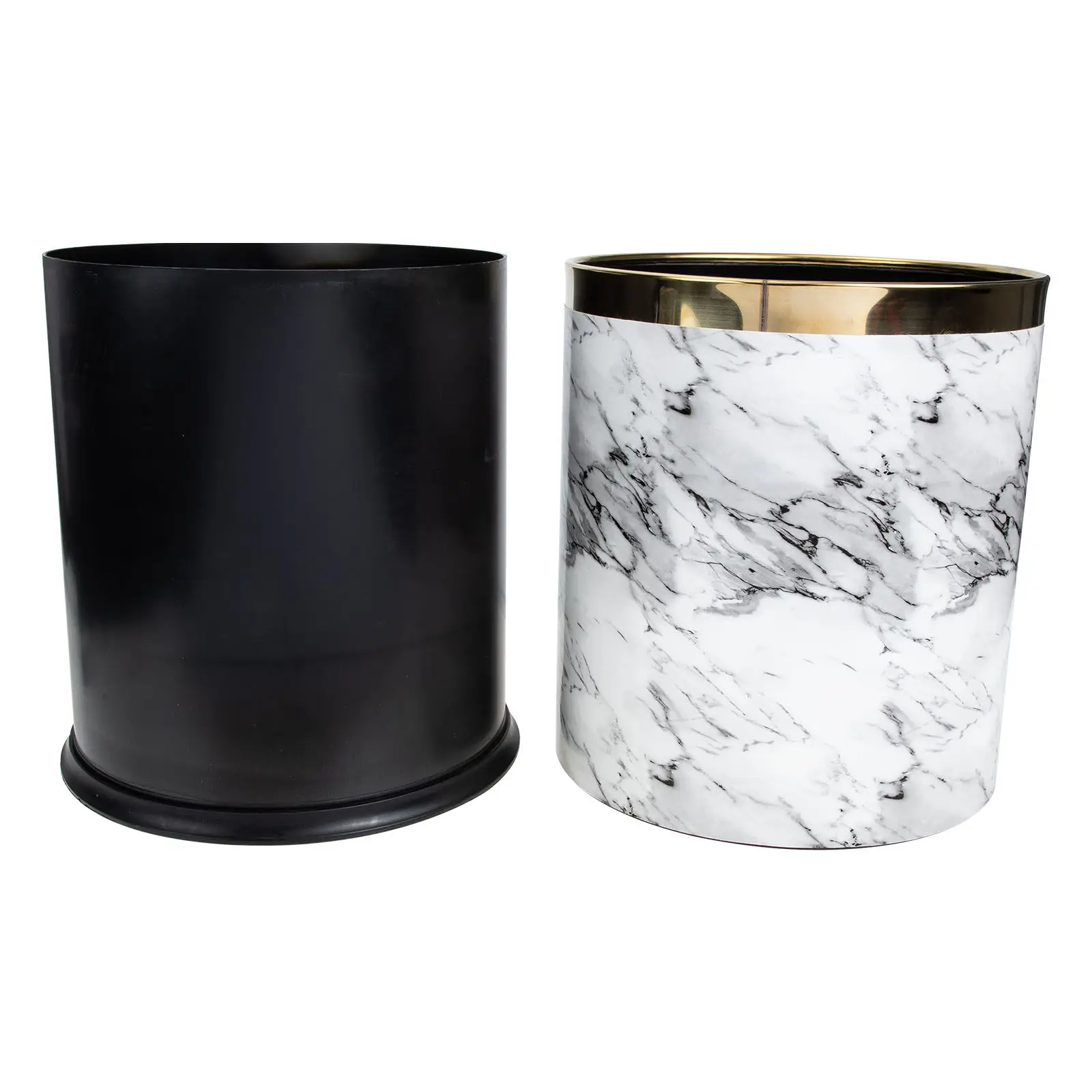 

Круглое мусорное ведро с утолщенным дном, без крышки, с мраморным дизайном, для гостиной, спальни, ванной комнаты, офиса, с эффектом мрамора