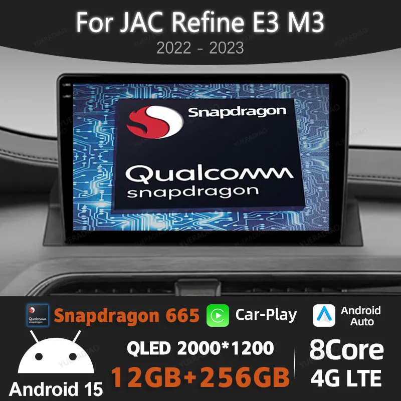 

Android 15 Car Radio For JAC Refine E3 M3 2022 - 2023 GPS NAVI Head Unit Multimedia Stereo Video Player 4G LTE 5G WIFI 2DIN QLED