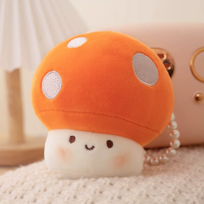 10cm Cute Pendant Small Mushroom Plush Cartoon Doll Bag Hanging Foreign Trade Explosive Mushroom Keychain Car Interior Pendantss