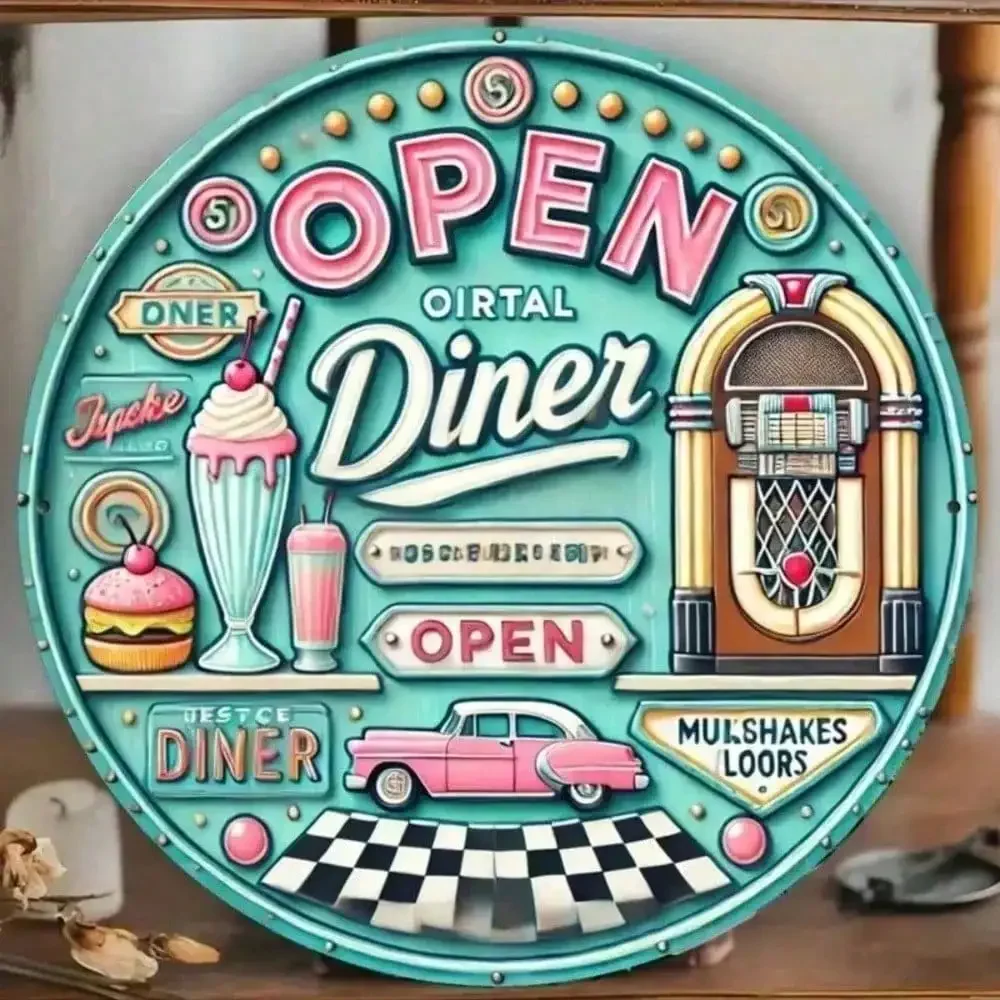Retro Vintage Aluminum Wall Art 20cm Waterproof Durable Metal Sign For Home Bar Cafe Restaurant Decor