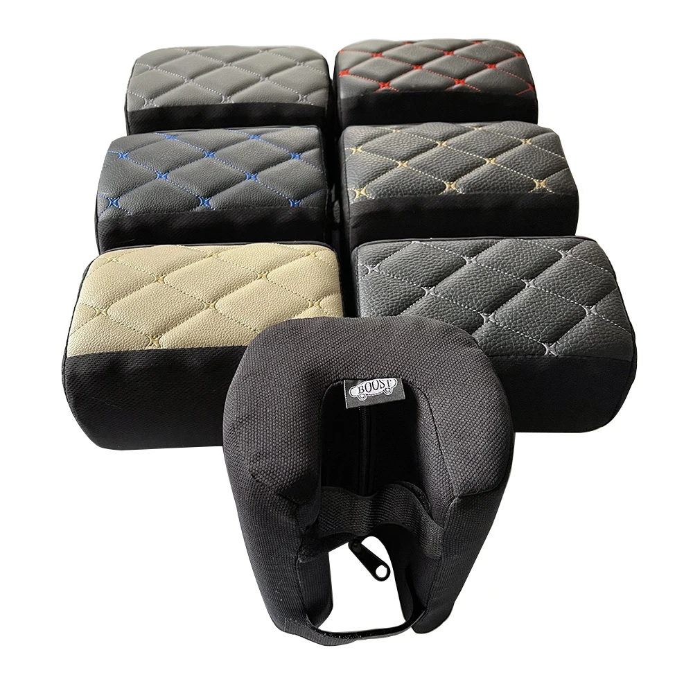 2Pcs Car Seat Armrest Widening Cushion Thickened U-shaped Soft and Comfortable Leather Removable and Washable