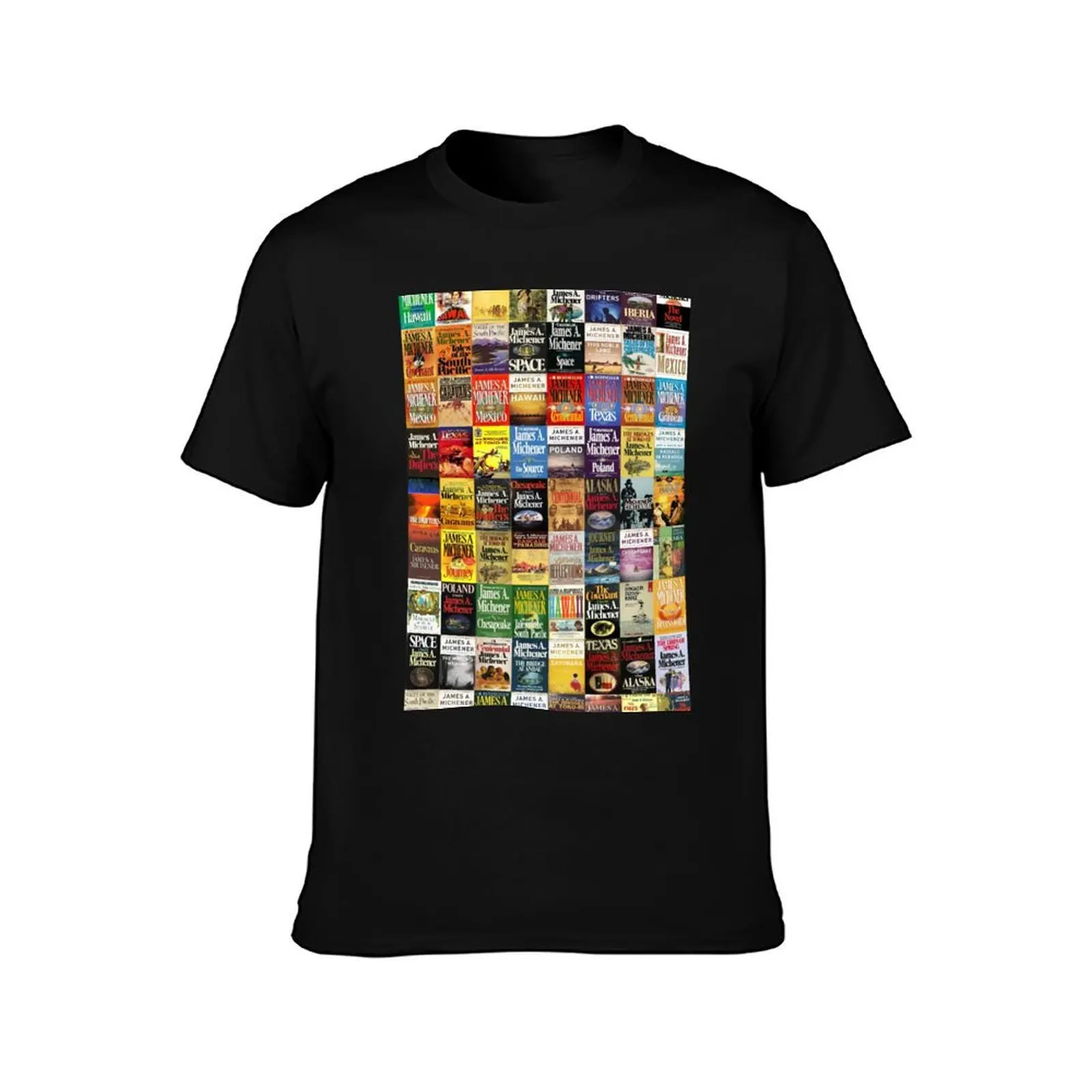 James Michener Books T-Shirt, Summer Casual Cotton Tee, Oversized Streetwear Tops, Vintage Graphic Print, Loose Fit Short Sleeve