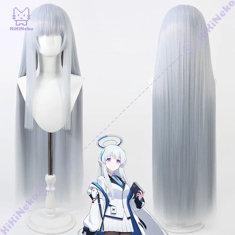 Juego azul archivo Ushio Noa Cosplay peluca azul claro largo recto Cosplay pelo para Comicon fiesta adultos mujeres hombres