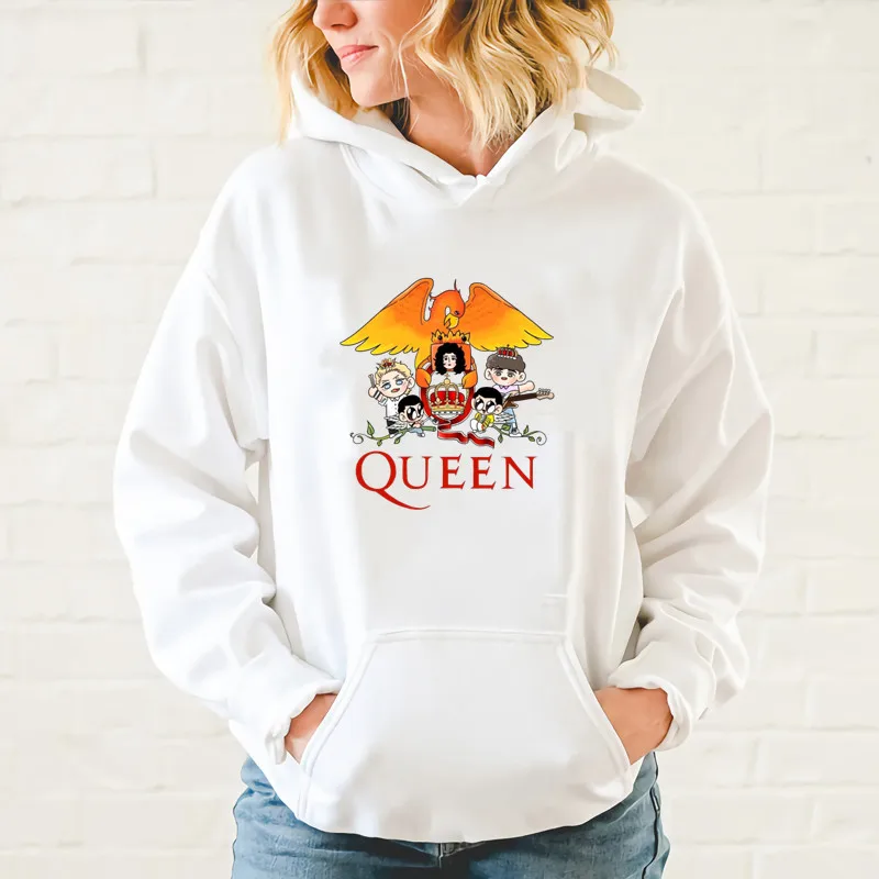 

Vintage Band Hoodie Women New Casual Fashion Cotton Sweatshirt Queen Hoodie Female Aesthetic Printing Letter Unisex Loose Tops