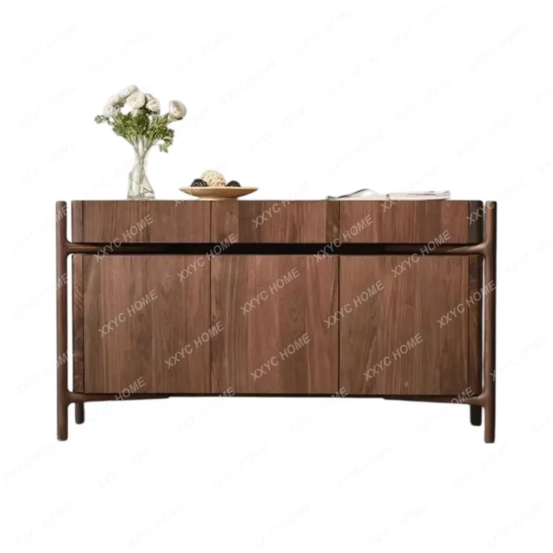 XXLuxury Solid Wood Porch Cabinet Entry Foyer Simple Household New Chinese Retro Dining Side Cabinet