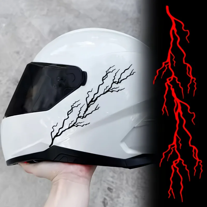 1Pc Lightning Crack Vinyl Helmet Sticker Waterproof Creative Decal Motorcycle Exterior Decor