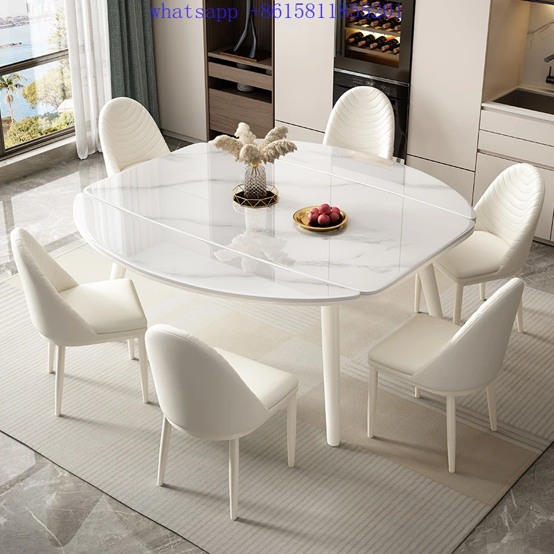 

Expandable modern rectangular white dining table furniture dining tables and chairs set table salle à manger 접이식 책상