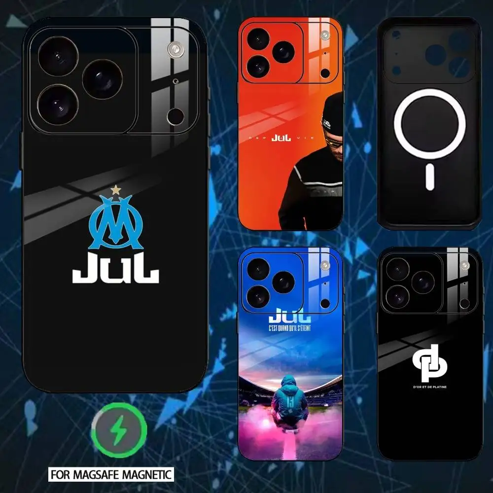 

Чехол для телефона Rapper JuL C'est Pas Des Lol для iPhone 17 16 15 14 13 12 Pro Max Plus с зеркальной беспроводной магнитной крышкой