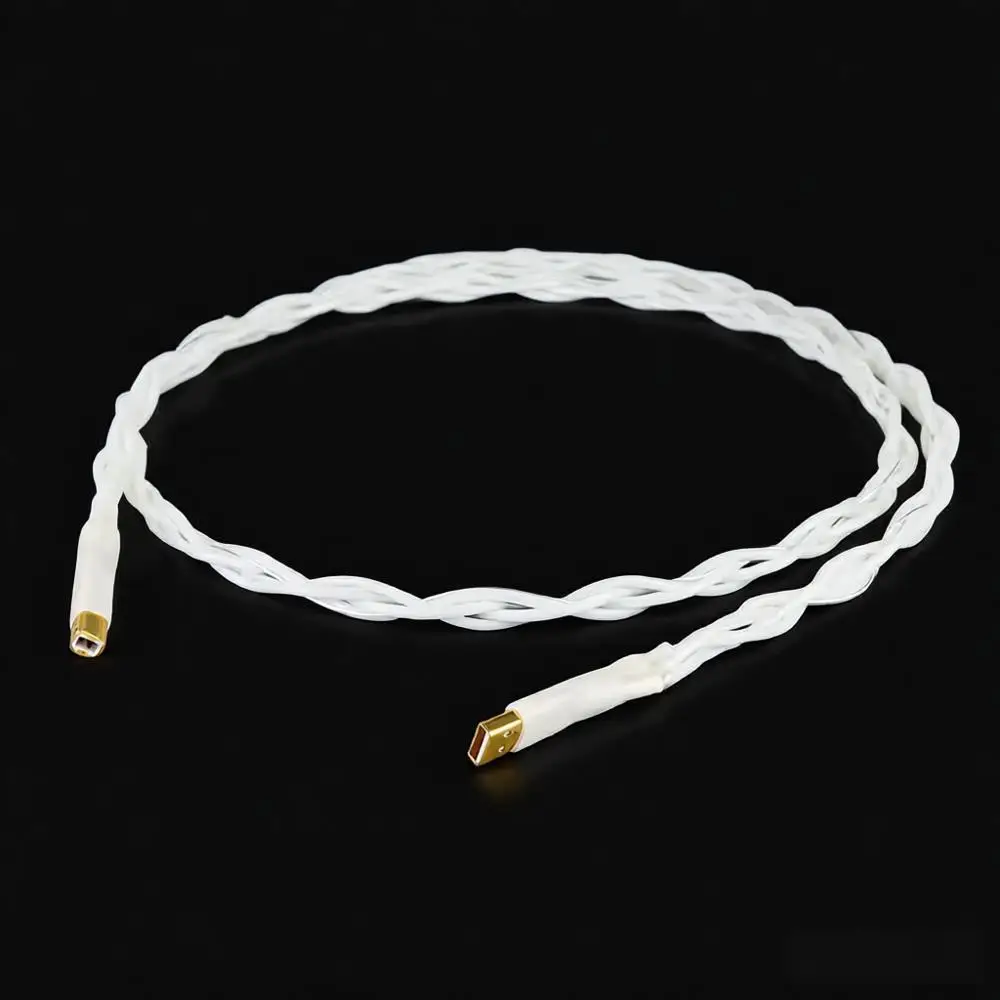 Pure Silver Decoder Hifi Fever USB (A - B)Line DAC Data Cable 1M Audio USB Hifi Cable Laptop High Quality Type A to Type B Cable