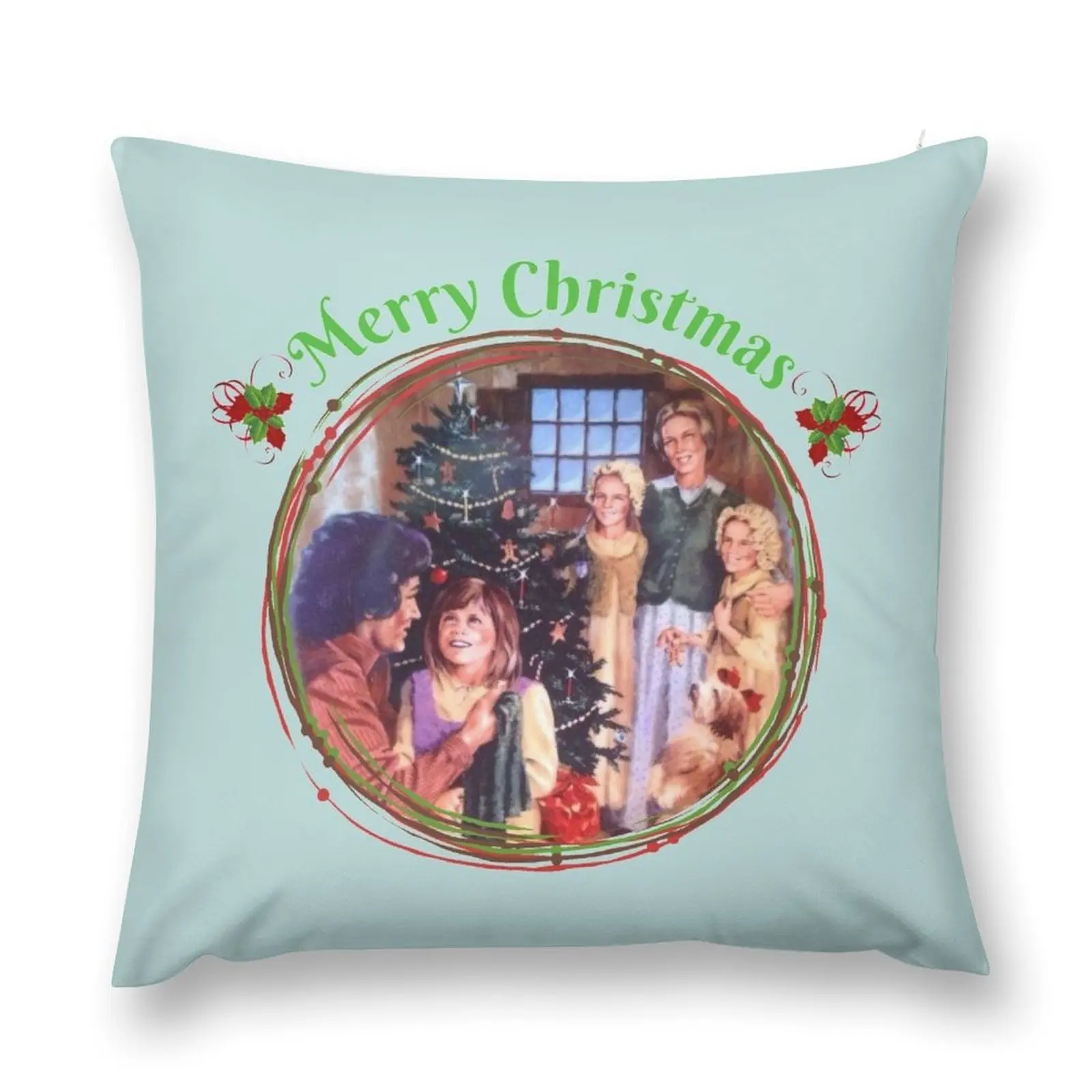 

Christmas Little House on the Prairie Throw Pillow Embroidered Cushion Cover Sofas Covers Cusions Cover pillow