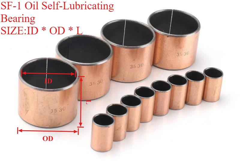 10 قطعة SF-1 محمل التشحيم الذاتي الخالي من الزيت جلبة مركبة القطر الداخلي: 3، 4، 5، 6، 8 جلبة نحاسية ذات أكمام منزلقة