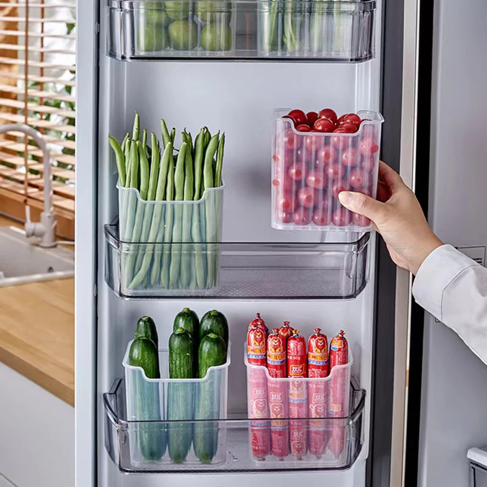 Say Goodbye to Fridge Clutter with These Clear Side Door Storage Boxes - Perfect for Organizing Your Food