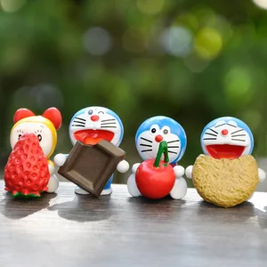 6PCS DORAEMENアイスクリームストロベリードーナツKawaii QバージョンミニチュアカーケーキデコレーションPVCアクションフィギュアGKモデル趣味のおもちゃ 12日間のベストセールスドラメモンおもちゃ - №12