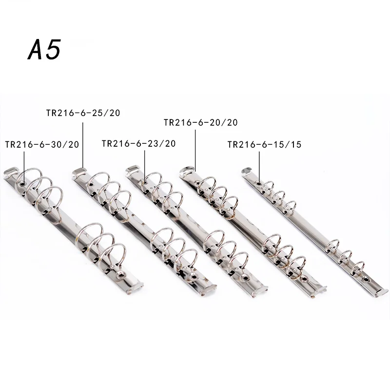 3Pcs 15-30mm Metal Spiral Rings Binder Clip for Diary Notebook Planner A5 6-Hole Loose-leaf Binding Clips Office Accessories