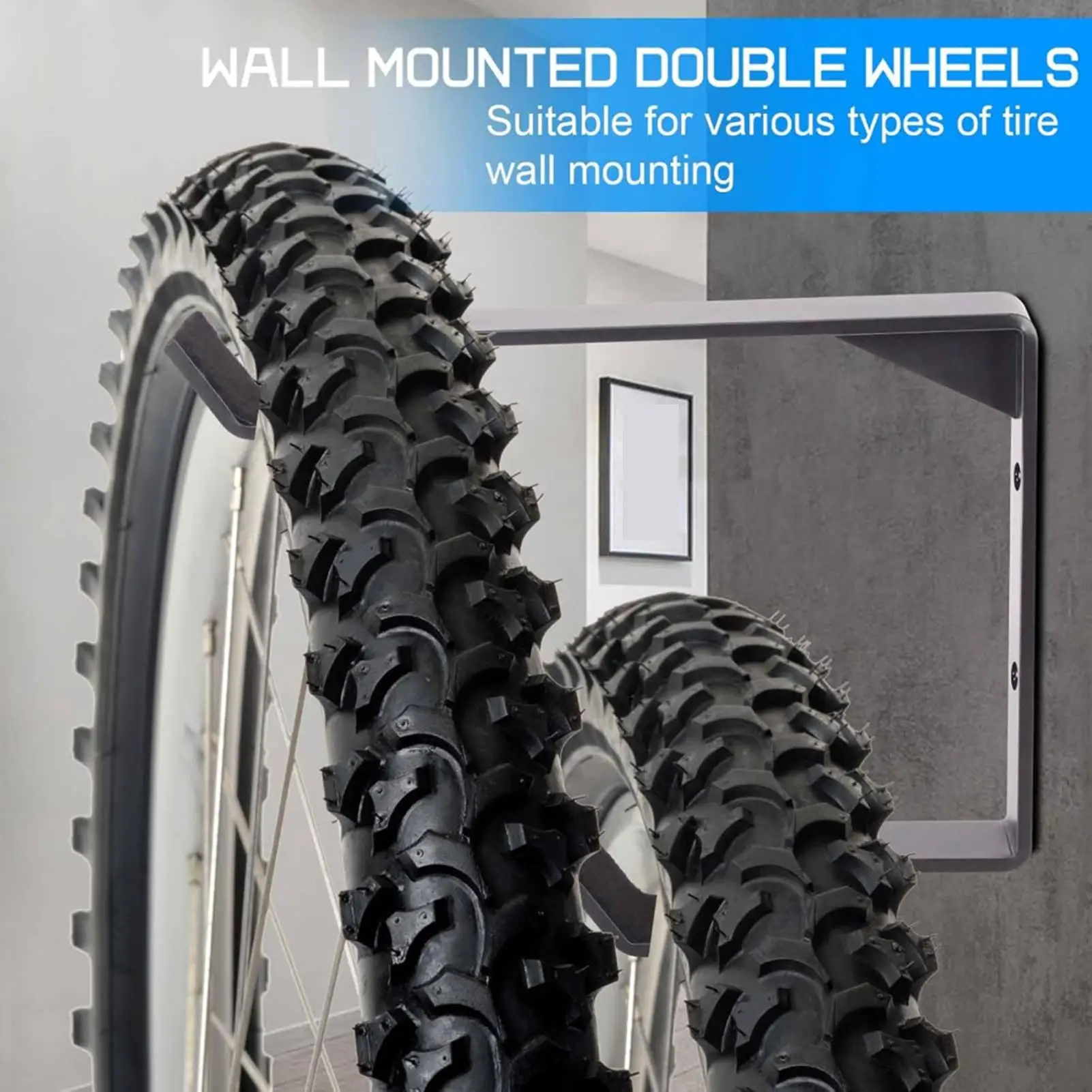 

Настенный держатель для велосипедных шин, 2 штуки, прочная стальная подставка, органайзер для запасных шин, для любителей велосипедов, для дома, гаража