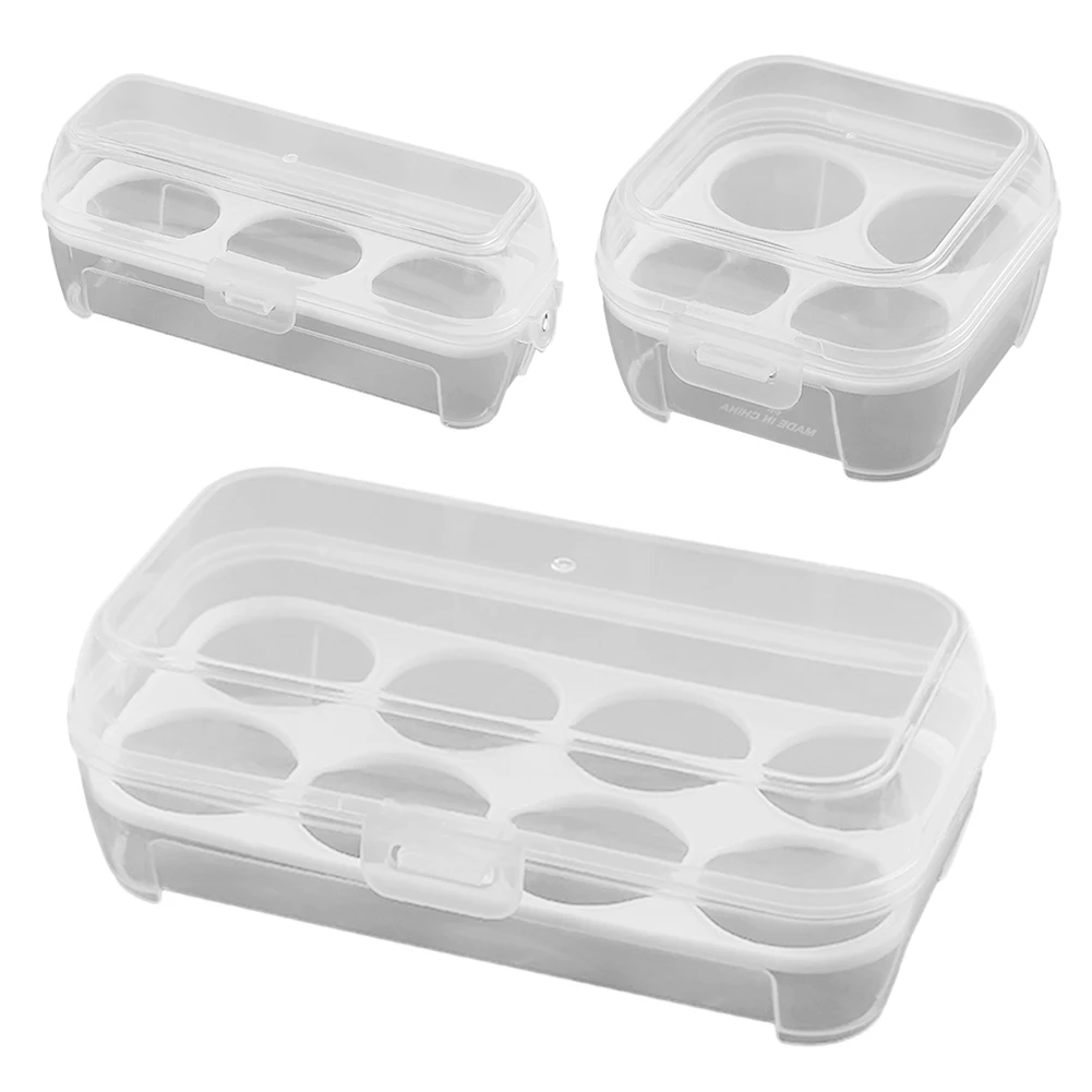 3/4/8 Grids Egg Holder Shockproof Kitchen Container Case Organizer for Outdoor Camping Picnic Portable Egg Storage Box