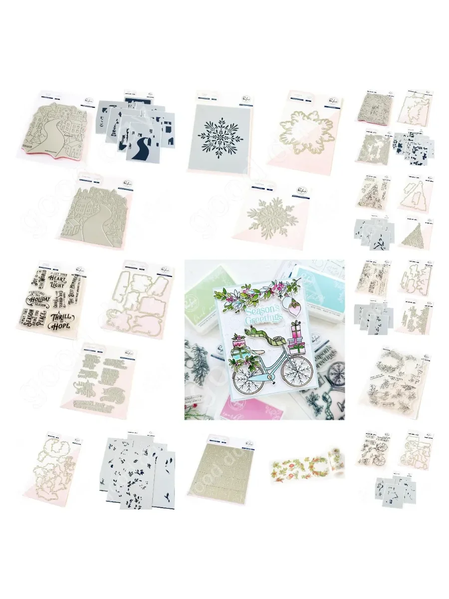 AliExpress 2024 August New Holiday Leaves Bicycle Pinto Frame Metal Cutting Dies Stamps Stencils and Hot Foil DIY Scrapbooking Decoration